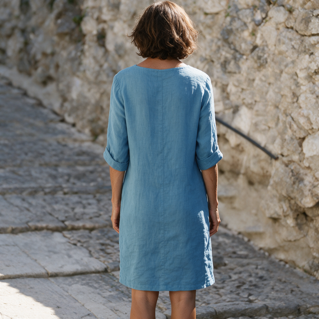 Capri | Linen V-Neck Midi Dress