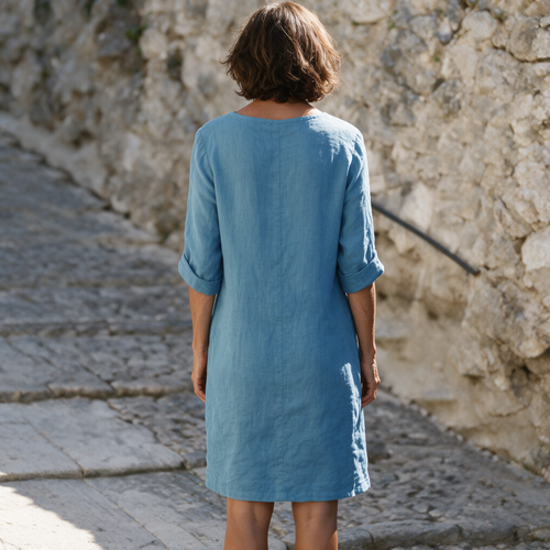 Capri | Linen V-Neck Midi Dress
