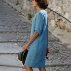 Capri | Linen V-Neck Midi Dress
